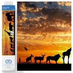 DIAMOND DOTZ DD9 African Sky Kit de Broderie Faire soi-même 22,5 x 72 cm-Peinture Diamant-créative, Plastique