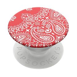 PopSockets PopGrip - Supporto e Impugnatura per Telefoni Cellulari e Tablet con Un Top Intercambiabile - Red Bandana