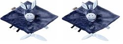 Nattou Doudou Plat Âne Alex, 27 x 27 cm, Alex et Bibou, Bleu (Lot de 2)