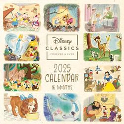 Pyramid International Disney Classics 2025 Calendar – Timeless Disney Art, Premium 16-Month Planner, Gift for Classic Disney Film Fans