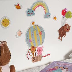 Muurstickers voor kinderen, gelukkige dieren, muurstickers van rubber, wanddecoratie, kinderkamer, kinderkamer, nest, slaapkamer