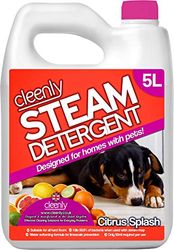 Cleenly Pet Steam Detergent for Steam Mops (5 litres) - Citrus Splash - Designed for Homes with Pets - Suitable for All Hard Floors, clear