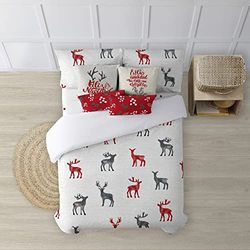 BELUM | Christmas Duvet Cover 50% Cotton - 50% Polyester, Duvet Cover with Buttons Laponia 11 90 (155 x 220)