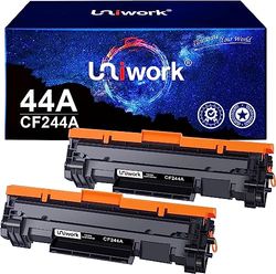 Uniwork 44A (Con chip) Cartucce Toner Compatibili per HP 44A CF244A per Laserjet Pro M15a M15w MFP M28a M28w (Nero, 2-Pack)