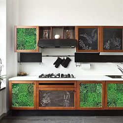 WALPLUS FW5906-COM-WM5106x4/WS1109 Grassland en Blackboard Meubelwikkel Zelfklevend Decal, Vinyl, Meerkleurig, 90 x 60 x 4 cm