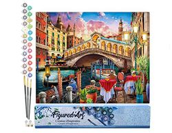Figured'Art Peinture par Numéro Adulte Pont du rialto - Activité Manuelle Kit de Loisir Créatif DIY Numéro d'Art Complet - 40x50cm sans châssis en bois