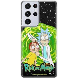 ERT GROUP mobiltelefonfodral för Samsung S21 ULTRA originalt och officiellt licensierat Rick and Morty mönster Rick & Morty 007, fodral tillverkad av TPU-plast