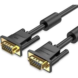 Velocraze Cable svga - cable VGA macho a macho de 25 m, color negro, ideal para conexiones de video en alta definición y transmisión de datos.