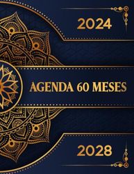 2024-2028 Agenda 60 Meses: Planificador Mensual 2024 2028 | 5 Años del 01/01/2024 al 31/12/2028 | 2 Páginas = 1 Mes | Días Festivos | Formato A4 | 160 Páginas