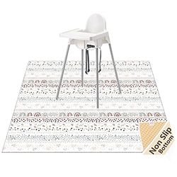 WOMUMON Alfombrilla Lavable contra derrames, Impermeable, Antideslizante, Protector de Suelo para Debajo de la Silla Alta, Artes y Manualidades