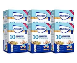 Nutribén Papilla 10 Cereales, Sin Aceite de Palma, Alimento para Bebés, desde los 6 Meses, Pack de 6 x 600g