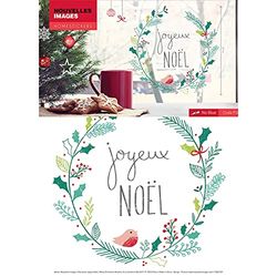 Draeger Decorative Window Stickers to Brighten Up Your Windows Polypropylene Christmas Stickers 1 Sheet 24 x 36 cm 10 Christmas Wreath Decorations