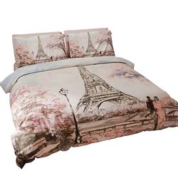 PETTI Artigiani Italiani Nordicas, capa de edredão, roupa Made In Italy, 100% cetim, raso, paris, CAMA 135 (200 x 200 cm)