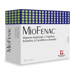 MioFenac Integratore Alimentare per la Funzione Muscolare - a base di Magnesio bisglicinato, L-Triptofano, Bromelina, β-Cariofillene e Boswellia - 14 bustine