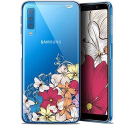 Caseink fodral för Samsung Galaxy A7 2018 (A750) (6) HD gel [ ny kollektion - mjuk - stötskyddad - tryckt i Frankrike] blommigt moln
