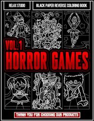 Horror Games Black Paper Reverse Coloring Book Nightmare Adventures: 48 Scary Designs Perfect Gifts For All Ages