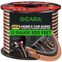 GearIT Pro Series Câble de haut-parleur de calibre 12 (2 x 4 mm²) (30,4 mètres/30,4 m/30,4 m/30,4 m/30,4 m/30,4 m/30,4 m/30,4 m/30,4 m/30,4 m/30,4 pieds/