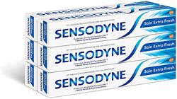 Sensodyne Dentifricio Cura Extra Fresh, Protezione completa 24 ore contro la sensibilità dentale, Confezione da 6 x 75 ml