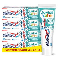 Odol-med3 dentifricio dentifricio per bambini dai 6 anni in su, per proteggere denti da latte e denti permanenti, 4 x 75 ml