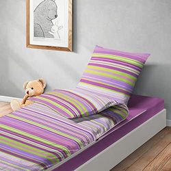 Bleu Câlin Caradou Set di Biancheria da Letto per Bambini 4 P, Cotone, Rosa, 90 x 190 cm