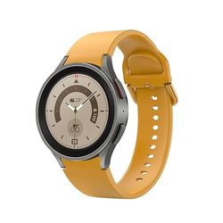 System-S Cinturino 20mm Silicone per Samsung Galaxy Watch 5 4 Smartwatch Giallo, giallo., Eine Grösse