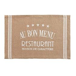 douceur d'intérieur, Set de Table (30 x 45 cm) Diner Blanc, Jute Imprimé