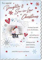 Traditionele kerstkaart Dochter & Zuster In Law - 9 x 6 inch - Piccadilly Greetings
