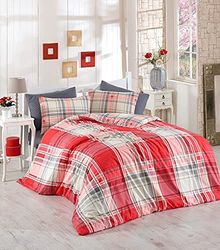 Questo Casa Parure de lit Double 100% Coton renforcé - Housse de Couette : 200 x 220 cm - Feuille Plate : 240 x 260 cm - Taie d'oreiller : 50 x 70 cm