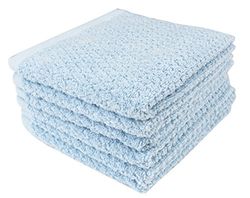 Everplush Lot de 6 Gants de Toilette en Jacquard à Losanges - Bleu-Vert
