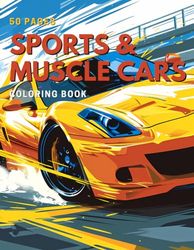50 Sports & Muscle Car Coloring Book