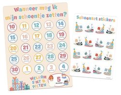 Folat 65719 Calendario conto alla rovescia 'Quando posso mettermi la scarpa' -Sint en Pieten-San Nicola Decorazione bambini, Multicolore