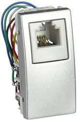 Schneider Electric U3.491.30 Toma Teléfono RJ12 6, Contactos, Aluminio