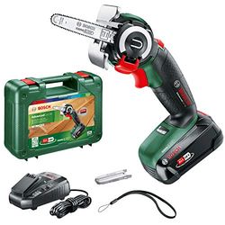 Bosch Home and Garden Scie coupe droite sans fil Bosch - AdvancedCut 18 (Livrée avec 1 batterie 18V - 2,5Ah, 1 lame NanoBlade bois) (Profondeur de coupe dans le bois - 65 mm)