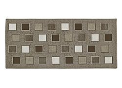 BIANCHERIAWEB Tappeto 55x115 cm Passatoia Runner Cucina Antiscivolo Lavabile Disegno Square Suardi, Fango