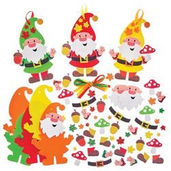 Baker Ross FX560 Autumn Gnome Mix and Match Decoration Kits - Pack of 8, Autumn Decoration Crafts for Kids