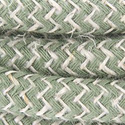 CHACON Câble Textile Coton Zigzag Vert thym et Lin Naturel - 3m