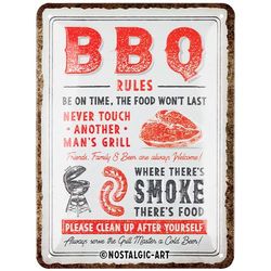 Nostalgic-Art Plaque rétro, 15 x 20 cm, BBQ Rules – Idée de cadeau pour fans des grillades, en métal, design vintage avec slogan