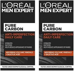 L'Oreal Men Expert Pure Carbon Salicylic Acid Anti-Spot Exfoliating Daily Face Cream, 50 ml (Pack of 2)