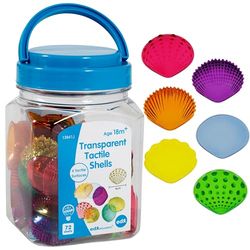 edxeducation- Tactile Shells-Transparent-Mini Jar Contadores, Color Claro, 3,3 cm L x 4,1 cm B (Edx Education 13841)