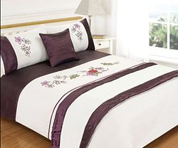 Rapport Home Laila Bag' Bedding Set, King-Aubergine, Polyester