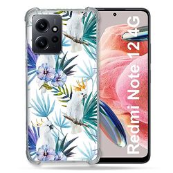 Cokitec Cover rinforzata in vetro temperato per Xiaomi Redmi Note 12 4G Animal Pappagallo Pittura