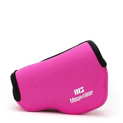 MegaGear MG1078 - Capa de neoprene com mosquetão para câmara Panasonic Lumix DC-GX850, DC-GF9, DC-GX800, DMC-GF8 e DMC-GF7, cor rosa