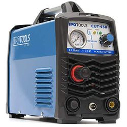 IPOTOOLS Plasmasnijder CUT-45R Plasmasnijder, 45A tot 12 mm snijvermogen, inverter, lasapparaat, plasma-snijder met IGBT/HF-ontsteking, blauw, 230 V