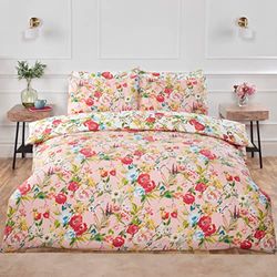 Rapport Home Ashbourne Microfibre Duvet Cover Set Single Blush