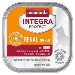 animonda INTEGRA PROTECT Katzenfutter nass Renal (Nieren) Rind (16 x 100g), vom Tierarzt empfohlen bei Niereninsuffizienz, mit Veterinären entwickeltes Diätalleinfutter für erwachsene Katzen