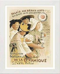 Lumartos, Vintage Poster MAF162 De La Ceramique Etienne Moreau Nelaton Contemporary Home Decor Wall Art Print, White Frame, A4 Size