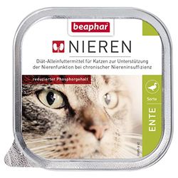 Beaphar Nierdieet - variëteit: eend - voor katten - zacht voedsel bij nierproblemen - volledig dieet bij chronische nierinsufficiëntie - per stuk verpakt (1 x 100 g)