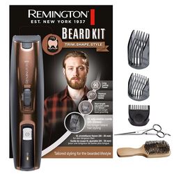 Remington Regolabarba Uomo, incl. Spazzola XL per barba + forbici, 3 pettini di fissaggio (pettine per barba, corto e XL) Lame Autoaffilanti Rivestite in Titanio, Regolabarba MB4046