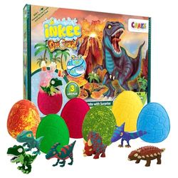 INKEE Scatola con 6 bombe da bagno con sorpresa de Dinosauro per bambini, Idea Regalo, giochi da bagno