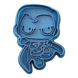 Cuticuter Superman Chibi Superheroes cortador de biscoitos, plástico, azul, 8 x 7 x 1,5 cm